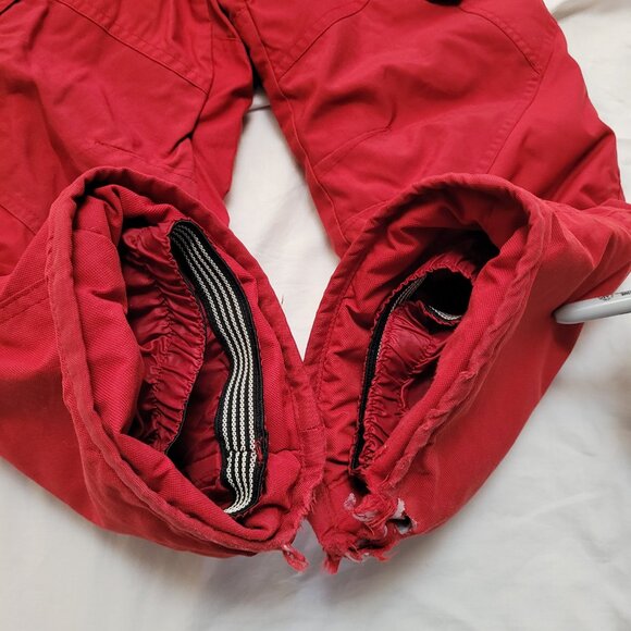 Mini Ungava Nylon Ski Pants Snow Bibs Red Size 3X Cargo Pockets Adjustable READ - Picture 11 of 14